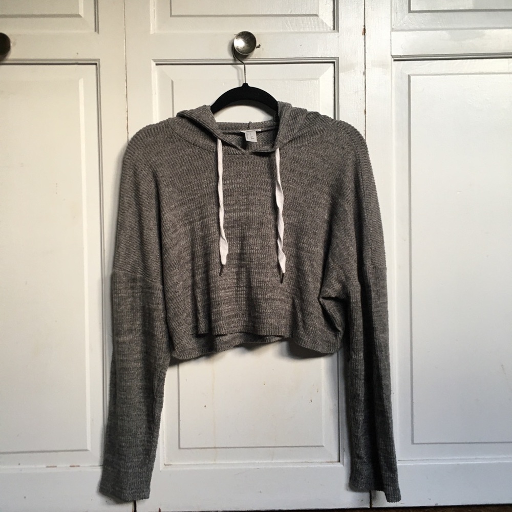 Grey Cropped Sweatshirt